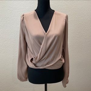 LIKE NEW Nude Cropped Wrap Top